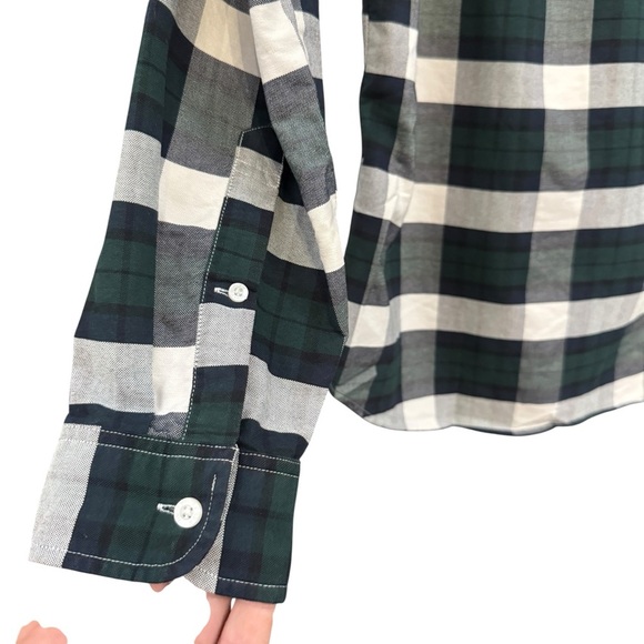 J.Crew Men’s M Green Gray Black Plaid Oxford Button Down Shirt - Picture 3 of 6